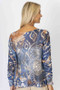 Back of the Detailed Batwing Sweater style 0920 from Look Mode in the color navy
