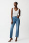 Front of the Slim Leg Jeans With Rhinestone Detail style 261954 from Joseph Ribkoff in the medium blue color