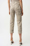 Back of the Metallic Abstract Print Slim Crop Jeans style 261959 from Joseph Ribkoff in the colors taupe and gold