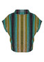 Back of the Suki Striped Cowl Neck Top style IL4084 from Kozan in the Warm print