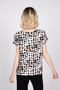 Back of the Dot Print Cap Sleeve Tee style 321313 from Olivia in the color black