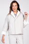 Front of the Reversible Shawl Jacket style 760654 from Olivia in the color sand