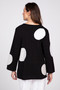 Back of the Circle Dot Knit Top style 831719 from Olivia in the color black