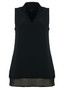 Front of the V-Neck Tunic with Net Hem style NW-4952 from Kozan in the color black