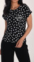 Front of the Polka-Dot Love Tee style 266102 from Frank Lyman in the colors black and white