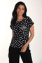 Front of the Polka-Dot Love Tee style 266102 from Frank Lyman in the colors black and white