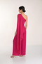 Back of the Draped One Shoulder Jumpsuit style 268103 from Frank Lyman in the color begonia pink