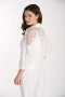 Back of the Sequin Mesh Knit Jacket style 261115 from Frank Lyman in the color off-white and silver