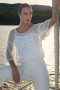 Front of the Sequins Mesh Puff Sleeve Top & Tank style 261116 from Frank Lyman in the colors off white and silver