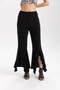 Front of the Split Ruffle Pants style 411-15620 from Isle in the color black