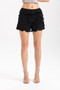 Front of the Scalloped Cha-Cha Shorts style 411-1005 from Isle in the color black