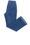 Back of the Pearl Fringe Denim Capris style P341BWDP from Ethyl in the color blue