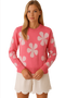 Front of the Flower Sweater style 261122 from Orly in the color pink
