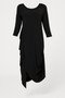 Front of the Classic Side Ruch Dress style TR-1972 from Kozan in the color black