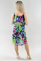 Back of the Art Print Chiffon Overlay Dress style 319 from Michael Tyler in the multicolor print