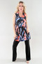 Front of the Half Zip Floral Print Tunic style 157 from Michael Tyler in the multicolor print