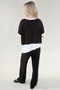 Back of the Asymmetric Layered Tee style 212 from Michael Tyler in the colors black and ivory