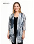 Front of the Black and White Abstract Mesh Cardigan style A303-J23 from Creation