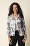Front of the Medley Shirt Jacket style 34946 from Habitat in the willow print