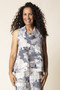 Front of the Medley Drape Neck Top style 34952 from Habitat in the willow print