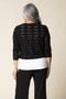 Back of the Open Front Eyelet Jacket style 56931 from Habitat in the color black