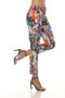 Front of the Graffiti Ankle Pants style Z13326 from AZI Jeans in the multicolor print