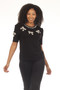 Front of the Blingy Bow Top style Z13387 from AZI Jeans in the color black