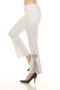 Side of the Blingy Pearl Embellished Split Hem Jeans style Z13395 from AZI Jeans in the color white