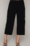 Front of the Cropped Zipper Detail Pants style 31590 from Compli K in the color black