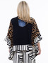 Back of the Ruffle Banded Pullover Top style 5768 from Shannon Passero in the multicolor print