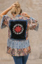 Back of the Denim Trim Band Kimono style 5677 from Shannon Passero in the blue paisley print