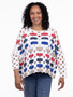 Front of the Bandana Weave Pullover Top style 5748 from Shannon Passero in the color white