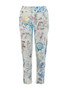 Front of the Collage 46 Cropped Pants style 26736 from Dolcezza in the multicolor print