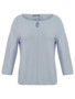 Front of the Lightweight Keyhole Sweater style 26305 from Dolcezza in the color light blue