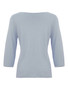 Back of the Lightweight Keyhole Sweater style 26305 from Dolcezza in the color light blue
