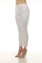 Side of the Rhinestone Front Slim Leg Jeans style Z13429 from AZI Jeans in the color white