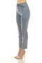 Side of the Rhinestone Front Slim Leg Jeans style Z13429 from AZI Jeans in the color denim