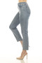 Side of the Rhinestone Front Slim Leg Jeans style Z13429 from AZI Jeans in the color denim