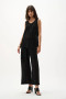 Front of the Jacquard Knit Chevron Culotte Pants style 262933 from Joseph Ribkoff in the color black