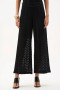 Front of the Jacquard Knit Chevron Culotte Pants style 262933 from Joseph Ribkoff in the color black