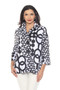 Front of the Polka-Dot Wire Collar Jacket style T6134-6462 from Tango Mango in the colors black and white