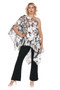 Front of the 3D Embroidered Floral Couture 7 Way Scarf style FLC-001 from Kokomo in the colors black and white