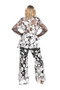 Back of the 3D Floral Couture Palazzo Pants style FLC-007 from Kokomo in the colors black and white