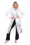 Front of the Denim Travel Maxi Jacket-Dress style TRV-001 from Kokomo in the color white