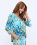 Side of the Printed V-Neck Twisted Hem Top style MS1903-274 from Last Tango in the multicolor print