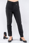 Front of the Ankle Pant with Split style 4025 from Michael Tyler in the color black