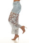 Side of the Blingy Lace Bottom Jeans Z13480 from AZI Jeans in the color denim