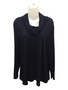 Front of the Fitted Cowl Turtleneck from Michael Tyler in the color black