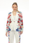 Front of the Rhinestone Floral Blazer style Z13483 from AZI Jeans in the multicolor print