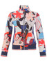 Front of the Interlaced Print Zip Jacket style 36246 from Dolcezza in the multicolor print